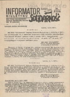 Informator Biuletynu "Solidarność" Nr 19 (8 list. 1981)