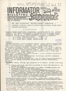 Informator Biuletynu "Solidarność" Nr 25 (24 list. 1981)