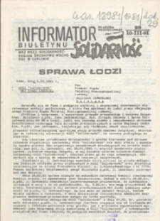 Informator Biuletynu "Solidarność" Nr 29 (10 marz. 1981)