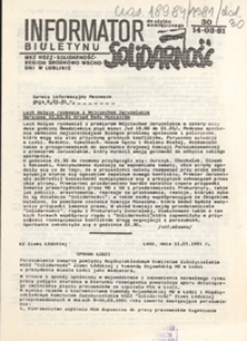 Informator Biuletynu "Solidarność" Nr 30 (14 marz. 1981)