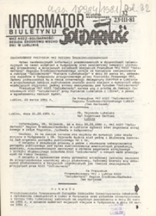 Informator Biuletynu "Solidarność" Nr 32 (23 marz. 1981)