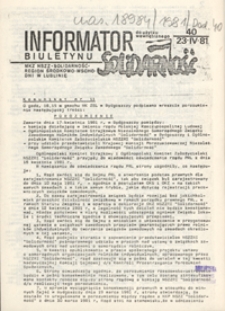 Informator Biuletynu "Solidarność" Nr 40 (23 kwiec. 1981)