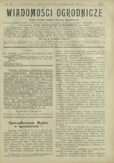 Wiadomości Ogrodnicze : organ Związku Polskich Zrzeszeń Ogrodniczych. - Nr 4 (14 grudnia 1934)