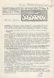 Informator Wyborczy Biuletynu "Solidarność" Nr 5 (24 kwiec. 1981)