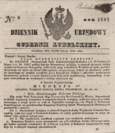 Dziennik Urzędowy Guberni Lubelskiey 1845, Nr 8 + dodatek I + dodatek II
