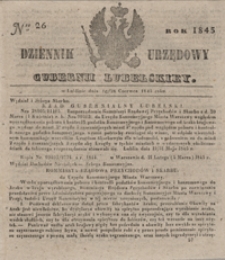 Dziennik Urzędowy Guberni Lubelskiey 1845, Nr 26 + dodatek I + dodatek II