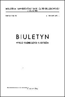 Biuletyn Biblioteki Uniwersytetu Marii Curie-Skłodowskiej w Lublinie. R. 11 (1963) nr 1-2