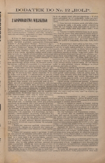 Rola : pismo tygodniowe / pod redakcyą Jana Jeleńskiego. Dodatek do R. 2, nr 12 (1884)