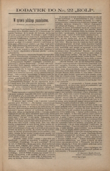 Rola : pismo tygodniowe / pod redakcyą Jana Jeleńskiego.Dodatek do R. 2, nr 22 (1884)