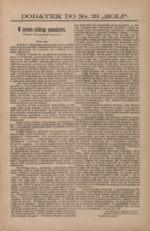 Rola : pismo tygodniowe / pod redakcyą Jana Jeleńskiego. Dodatek do R. 2, nr 23 (1884)