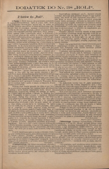 Rola : pismo tygodniowe / pod redakcyą Jana Jeleńskiego.Dodatek do R. 2, nr 38 (1884)