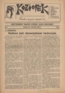 Koziołek : dwutygodniowy dodatek literacki do Głosu Lubelskiego R. 1, Nr 3 (27 list. 1938)