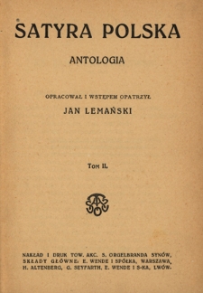 Satyra polska : antologia. T. 2