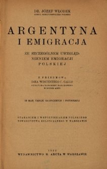 Argentyna i emigracja : ze szczególnem uwzględnieniem emigracji polskiej