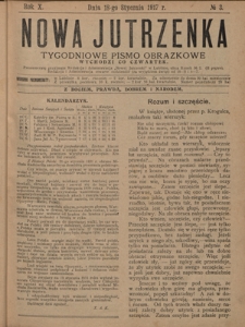 Nowa Jutrzenka : tygodniowe pismo obrazkowe R. 10, Nr 3 (18 stycznia 1917)