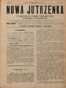 Nowa Jutrzenka : tygodniowe pismo obrazkowe R. 10, Nr 13 (29 marca 1917)