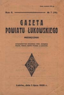 Gazeta Powiatu Łukowskiego R. 2, 1929 Nr 7 (14)