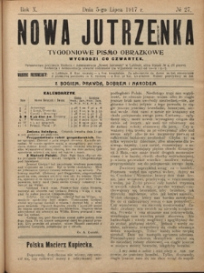 Nowa Jutrzenka : tygodniowe pismo obrazkowe R. 10, Nr 27 (5 lipca 1917)