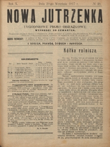 Nowa Jutrzenka : tygodniowe pismo obrazkowe R. 10, Nr 38 (20 września 1917)