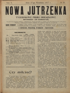 Nowa Jutrzenka : tygodniowe pismo obrazkowe R. 10, Nr 39 (27 września 1917)