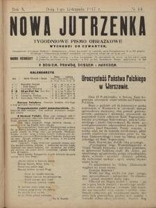 Nowa Jutrzenka : tygodniowe pismo obrazkowe R. 10, Nr 44 (1 listopada 1917)