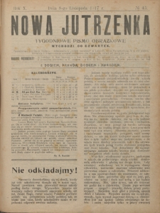 Nowa Jutrzenka : tygodniowe pismo obrazkowe R. 10, Nr 45 (8 listopada 1917)
