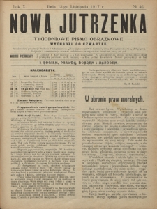 Nowa Jutrzenka : tygodniowe pismo obrazkowe R. 10, Nr 46 (15 listopada 1917)