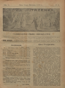 Nowa Jutrzenka : tygodniowe pismo obrazkowe R. 11, Nr 4 (24 stycznia 1918)
