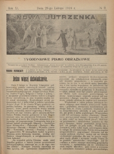 Nowa Jutrzenka : tygodniowe pismo obrazkowe R. 11, Nr 9 (28 lutego 1918)