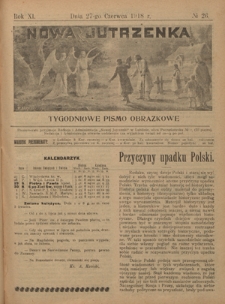 Nowa Jutrzenka : tygodniowe pismo obrazkowe R. 11, Nr 26 (27 czerwca 1918)