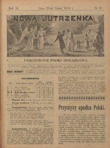 Nowa Jutrzenka : tygodniowe pismo obrazkowe R. 11, Nr 30 (25 lipca 1918)