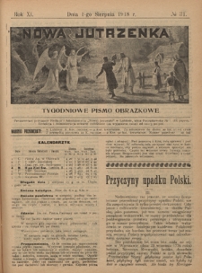 Nowa Jutrzenka : tygodniowe pismo obrazkowe R. 11, Nr 31 (1 sierpnia 1918)