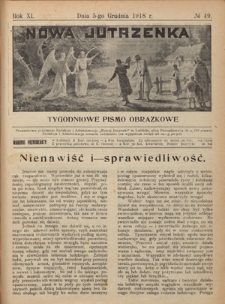 Nowa Jutrzenka : tygodniowe pismo obrazkowe R. 11, Nr 49 (5 grudnia 1918)
