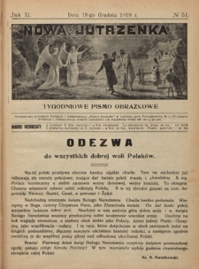 Nowa Jutrzenka : tygodniowe pismo obrazkowe R. 11, Nr 51 (19 grudnia 1918)