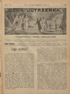 Nowa Jutrzenka : tygodniowe pismo obrazkowe R. 11, Nr 52 (26 grudnia 1918)