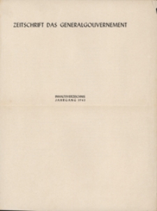 Das Generalgouvernement Spis treści 1943
