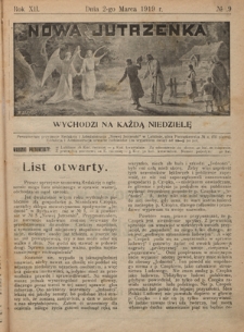 Nowa Jutrzenka : wychodzi na każdą niedzielę R. 12, Nr 9 (2 marca 1919)