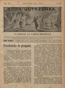 Nowa Jutrzenka : wychodzi na każdą niedzielę R. 12, Nr 29 (20 lipca 1919)