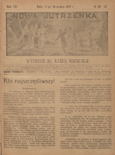 Nowa Jutrzenka : wychodzi na każdą niedzielę R. 12, Nr 36-37 (11 września 1919)