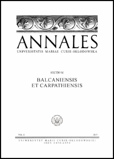 Annales Universitatis Mariae Curie-Skłodowska. Sectio M, Balcaniensis et Carpathiensis. Vol. 2 (2017) - Spis treści