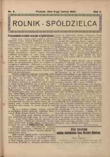 Rolnik - Spółdzielca. R. 2, nr 5 (8 marca 1925)