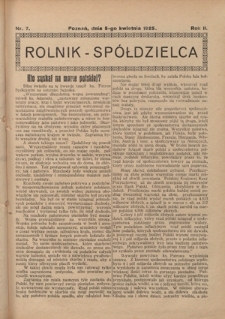 Rolnik - Spółdzielca. R. 2, nr 7 (5 kwietnia 1925)