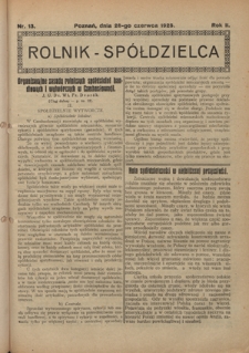 Rolnik - Spółdzielca. R. 2, nr 13 (28 czerwca 1925)