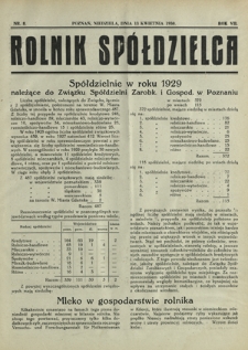 Rolnik - Spółdzielca. R. 7, nr 8 (13 kwietnia 1930)