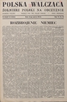 Polska Walcząca - Żołnierz Polski na Obczyźnie = Fighting Poland : weekly for the Polish Forces. R. 6, nr 12 (25 marca 1944)