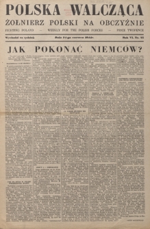 Polska Walcząca - Żołnierz Polski na Obczyźnie = Fighting Poland : weekly for the Polish Forces. R. 6, nr 25 (24 czerwca 1944)