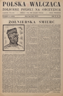 Polska Walcząca - Żołnierz Polski na Obczyźnie = Fighting Poland : weekly for the Polish Forces. R. 6, nr 26 (1 lipca 1944)