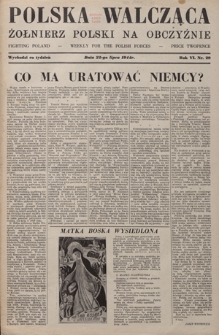 Polska Walcząca - Żołnierz Polski na Obczyźnie = Fighting Poland : weekly for the Polish Forces. R. 6, nr 29 (22 lipca 1944)