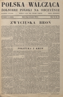 Polska Walcząca - Żołnierz Polski na Obczyźnie = Fighting Poland : weekly for the Polish Forces. R. 6, nr 32 (12 sierpnia 1944)