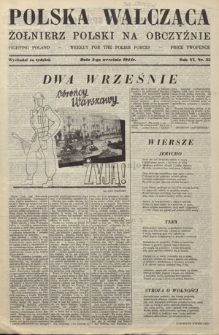 Polska Walcząca - Żołnierz Polski na Obczyźnie = Fighting Poland : weekly for the Polish Forces. R. 6, nr 35 (2 września 1944)